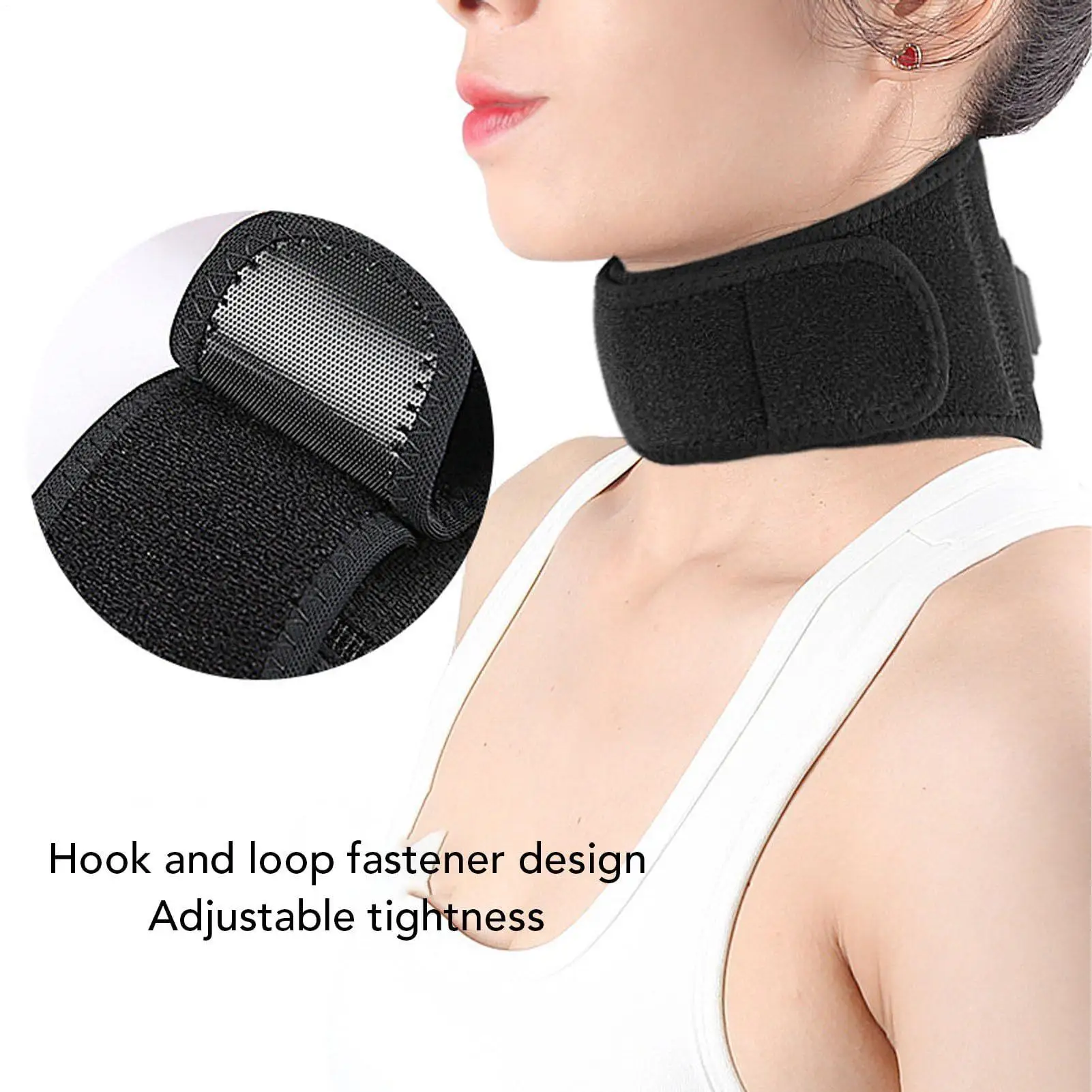 Neck Heating Pad 3 Temp Settings Heater Adjustable Strap Heated Neck Pad For Cervical Discomfort Relief Women Men Elderly Mom
