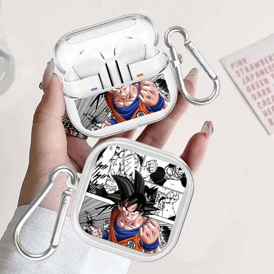 Case For Samsung Galaxy Buds 4 Pro 4Pro 2Pro 3 FE 2 Live 3Pro Clear Earphone Cases Cover With Hook Anime-D-Dragons Balls