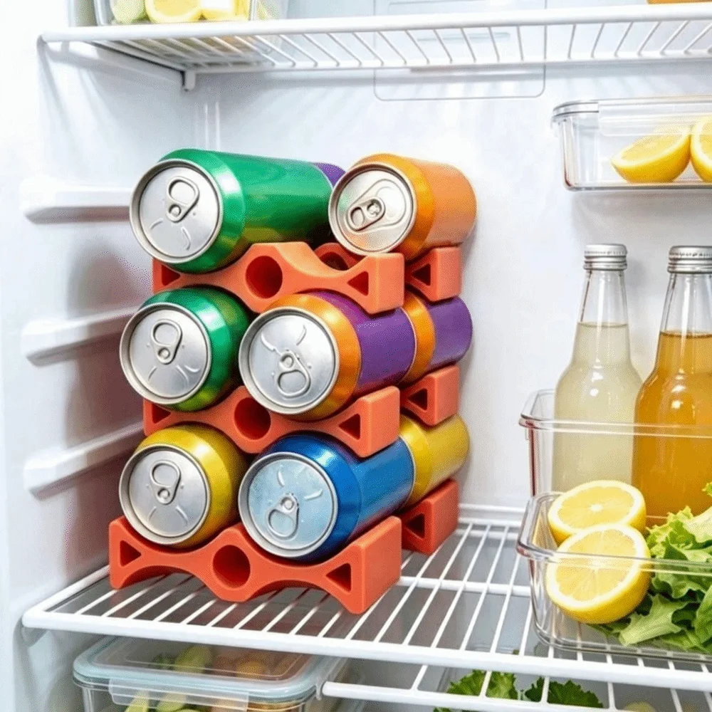 Simple 3D Printed Can Stacker Organizer Stable Plastic Beverage Can Holder Space Saving Soda Can Stacker Fridge