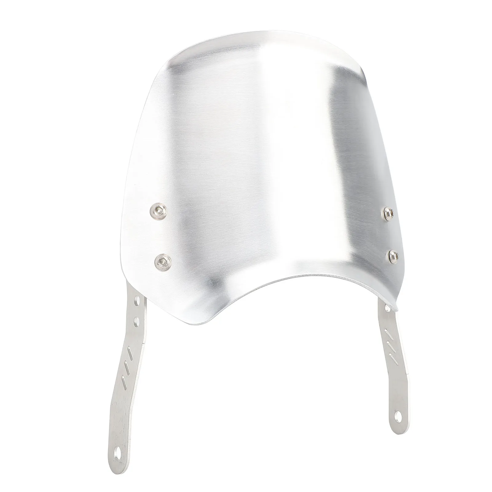 Windshield Wind Deflector for 6.5in to 9.45in Round Headlights - Aluminum Universal Front Wind Deflector With Mount Silver