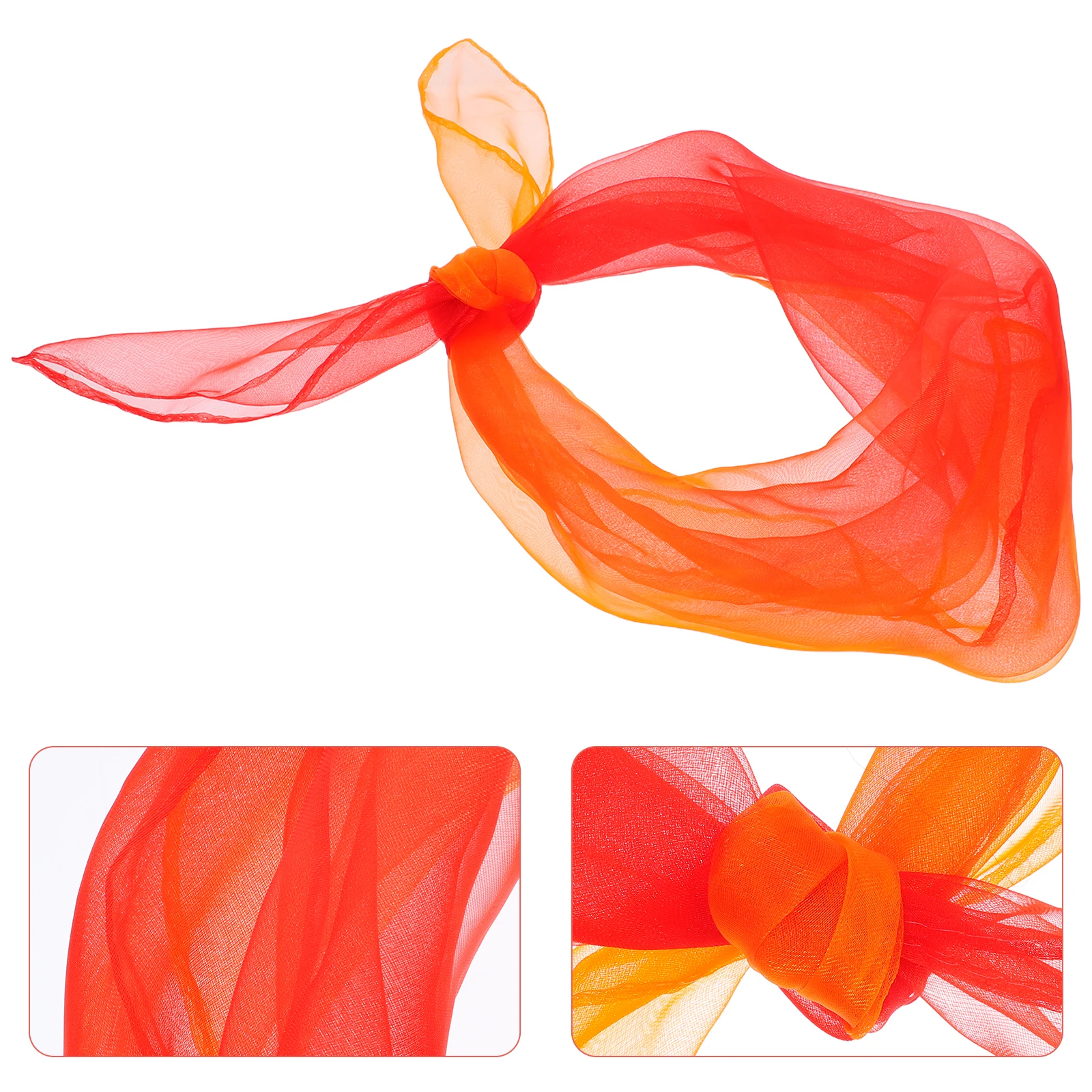 

24X24 Inches Gradient Color Silk Scarf For Women Square Dance Scarf Lightweight Portable
