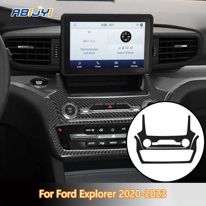 

Center Console Button Carbon Fiber Interior Stickers Fits both Horizontal & Vertical Screens For Ford Explorer 2020-2023