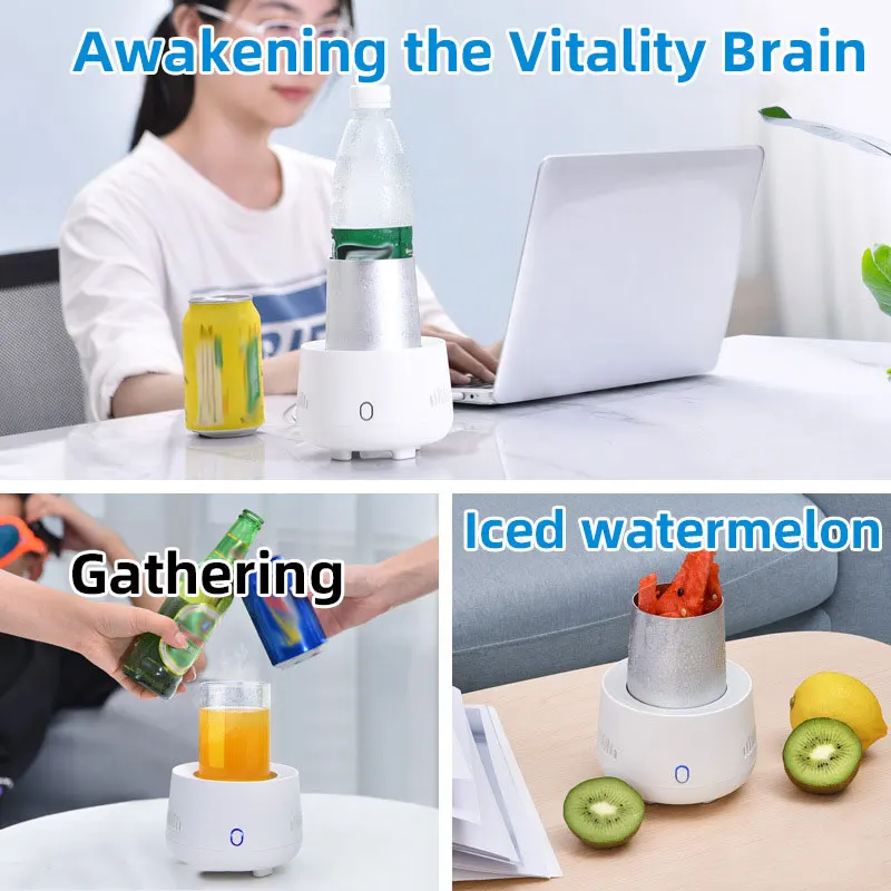 Fast Beer Cooling Cup,Car Mounted Mini Refrigerator,Home Electric Drinks Ice Maker,Portable USB Rechargeable Beverage Cooler Mug