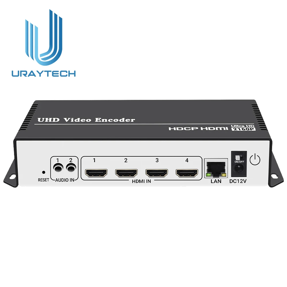 

URayTech Multi-channel 4K H.265 H.264 RTMP SRT Video Encoder Supports HDCP, HD to IP Live Streaming Encoder Hardware