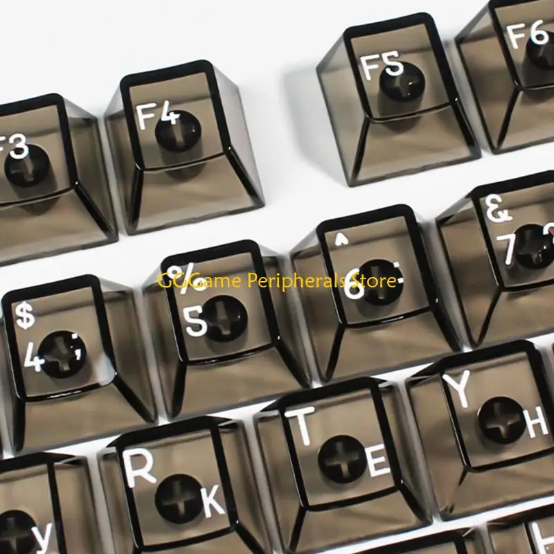 

U55B 132Keys Russian Crystal Transparents Keycap Original Profile Personality Backlit Keycap for Keyboards