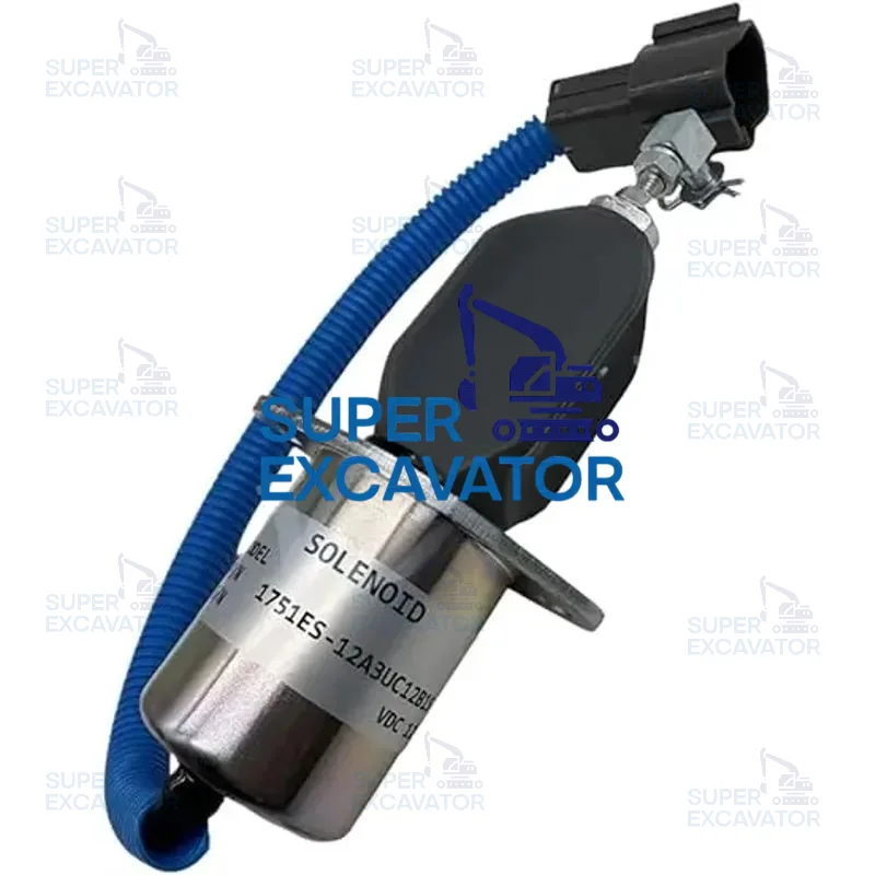 

1751ES-12A3UC12B1S 12V Fuel Shutoff Solenoid SA-4673-S 129953-77811 Stop Solenoid for Excavator R60-5