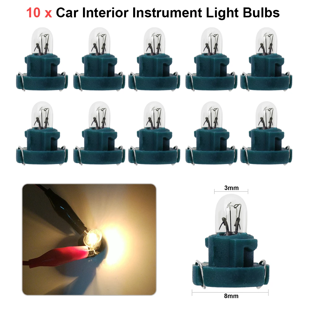 10/20pcs T3 12V 1.2W Light Bulbs Car Interior Instrument Light Bulbs Automobile Motorcycle Dashboard Lamp Car Accessories