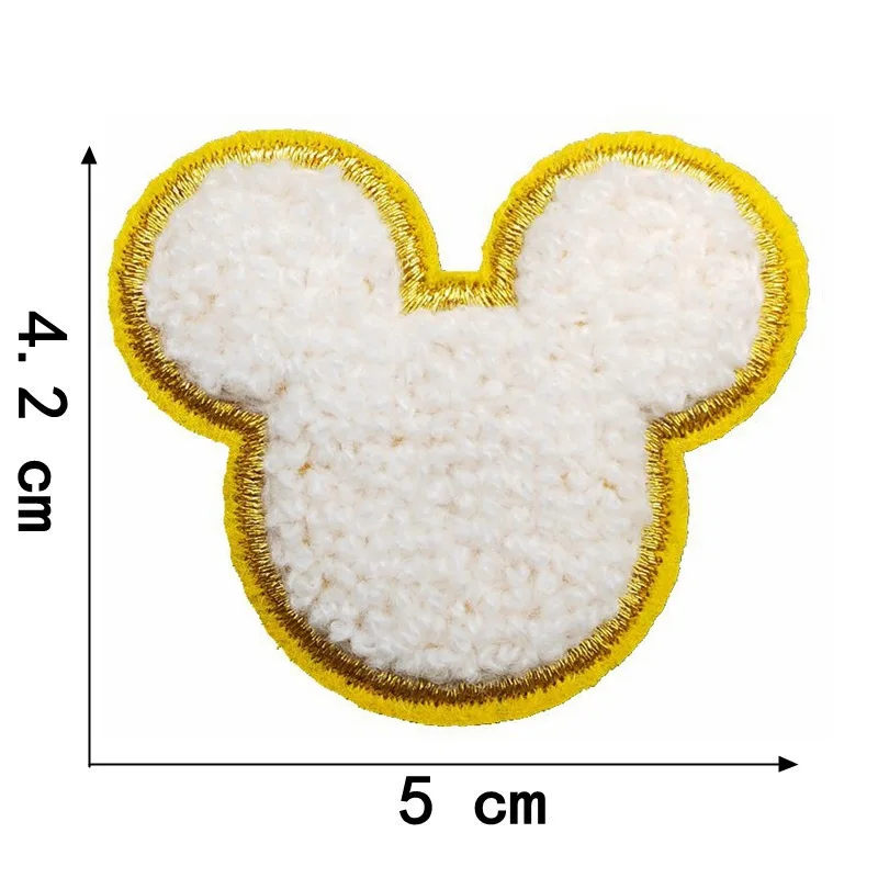 Mickey Mouse Chenille Patches DIY Disney Iron on Patch Diy Decor Clothes Cartoon Embroidered Self-adhesive Stickers Applique