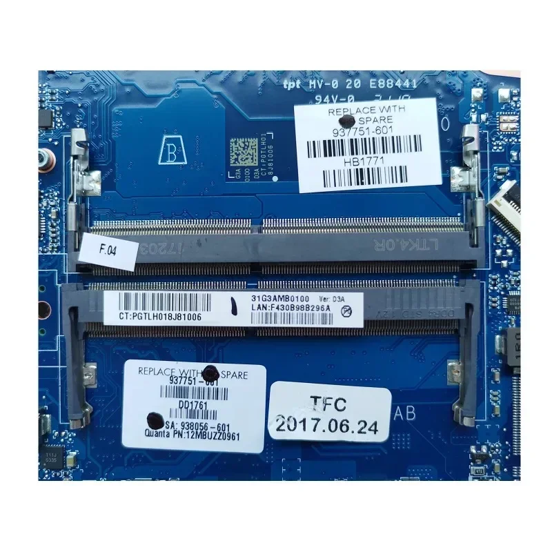 Imagem -03 - para hp Presságio 15-ce 15t-ce Placa-mãe do Portátil Dag3abmbcd0 Mainboard com I57300hq I7-7700hq Cpu Gtx1060 6gb Gpu 100 Testado ok