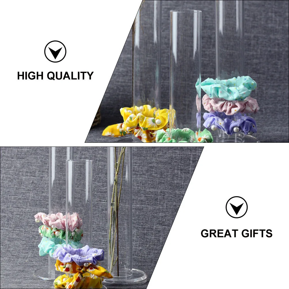 2Pcs Hairband Display Rack Transparent Acrylic Storage Holder Hair Ring Organizer Desktop Hair Rope Stand Hairband Holder