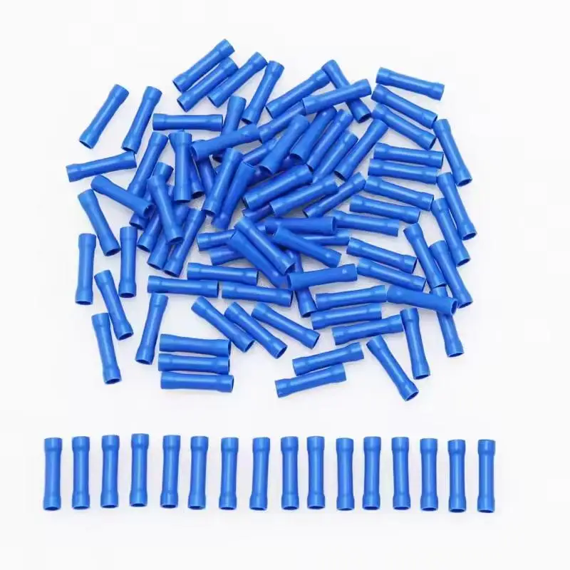 New！50Pcs Cold Press Terminal Assorted Butt Connector Insulated Crimp Terminals Electrical Cable Wire Connectors