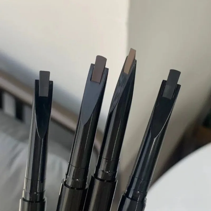 Matita per sopracciglia 2 in 1 Cosmetici professionali Trucco per donna Penna per tatuaggio sopracciglio Matita per trucco per sopracciglia nera liquida impermeabile