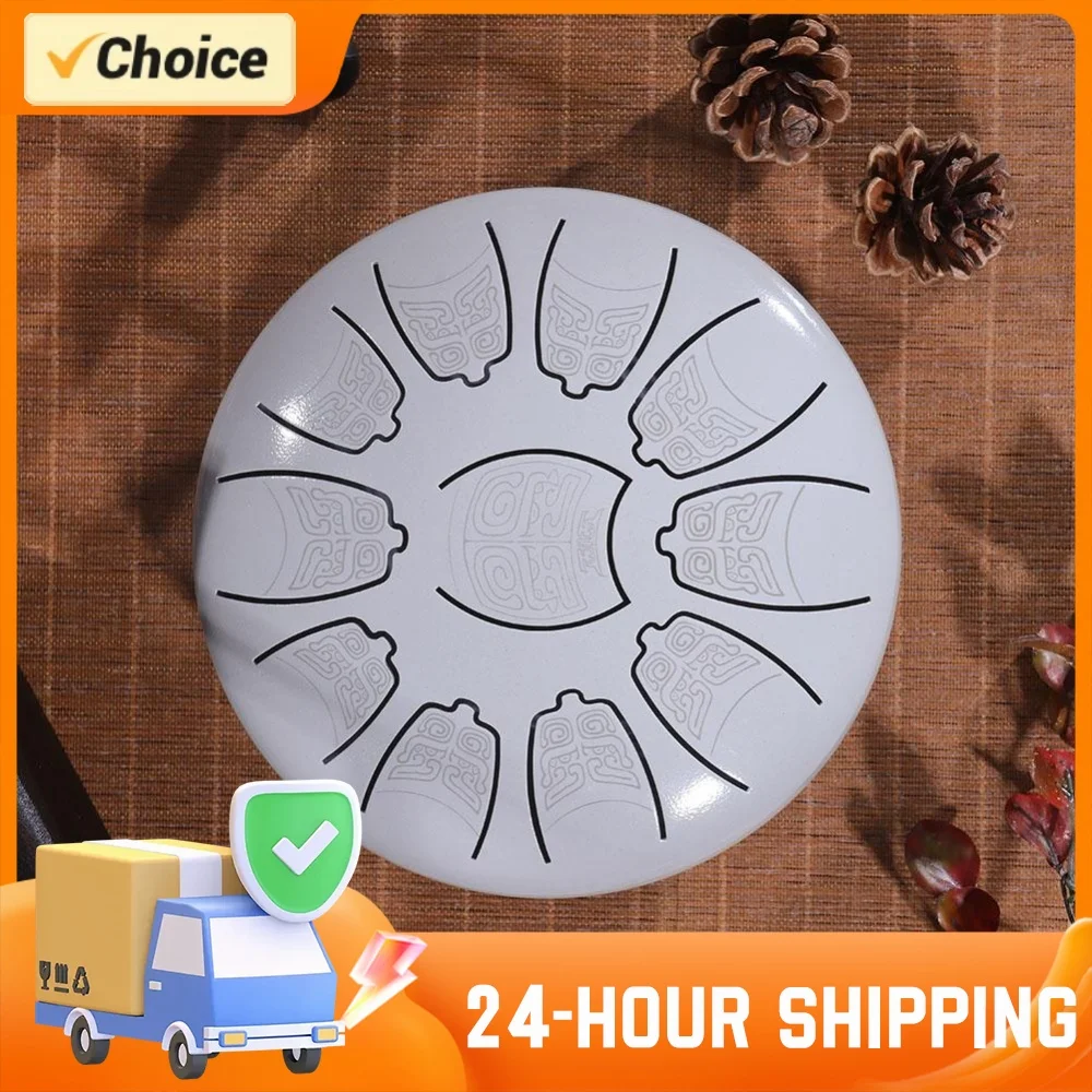 6 Inch Professional Tongue Drum with Drumsticks Tutorial Book Finger Cot Phonetic Sticker Drum Rack Storage Bag