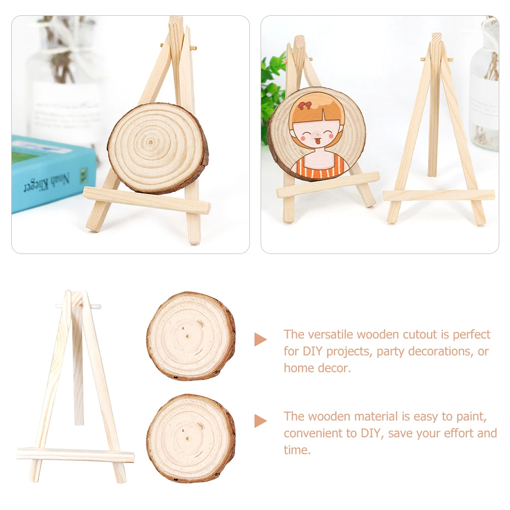 

2 Pack Wooden Log Slices Props for Kids Decorations 10-12cm Smooth Craft Projects Unfinished Wood Rounds with Supplies