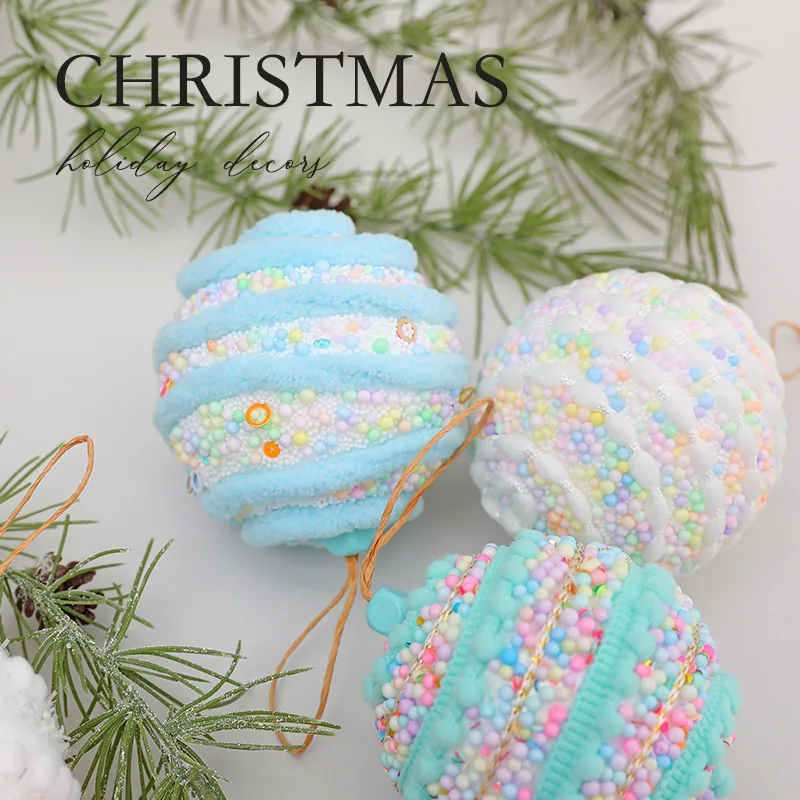 

Christmas Ornament Macarone Hand-Painted Foam Ball Xmas Tree Dexorations Adornos Navidad 2025
