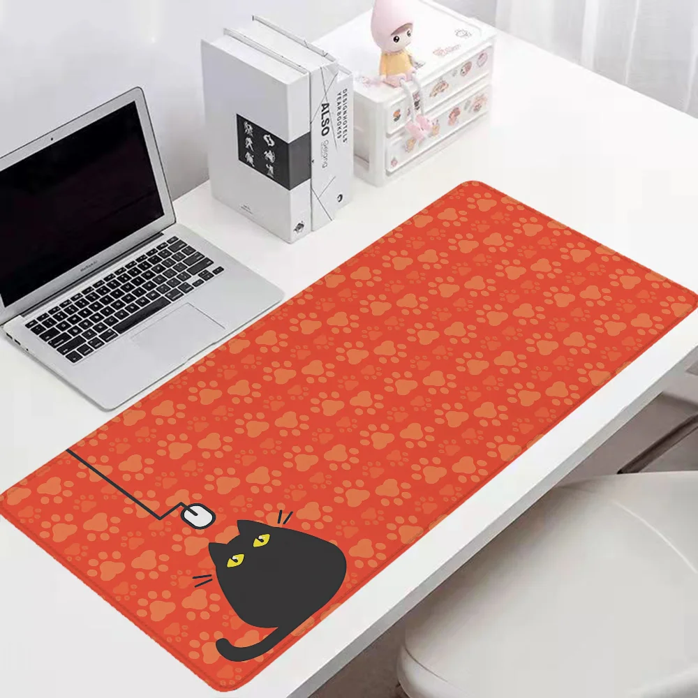 CAT AND (COMPUTER) Desktops Mousepad Gamer 900x400 Anime Mouse Pad Desk Accessories Office Gaming Mat Mats Keyboard Extended Xxl