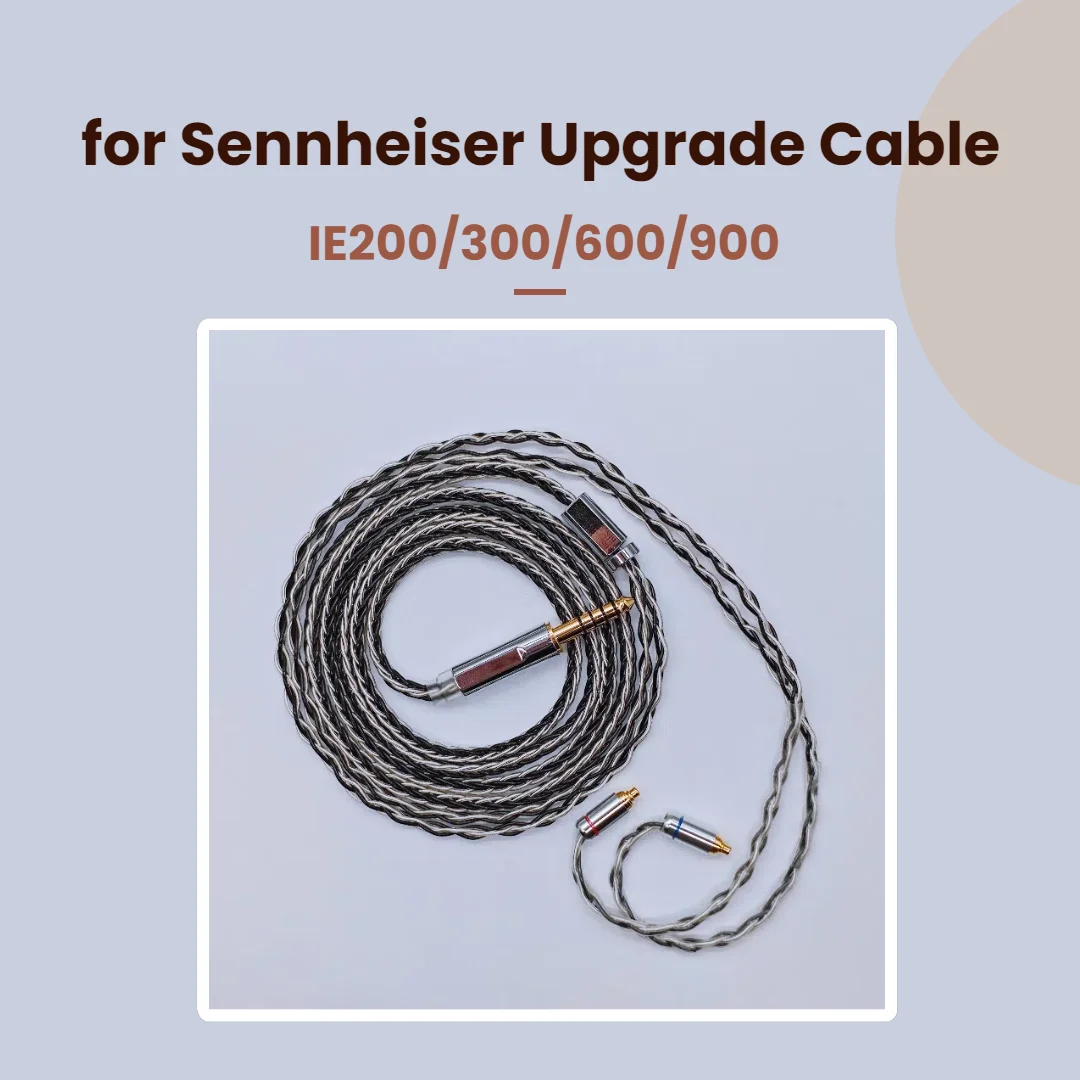 8-cores Upgraded MMCX Cable for Sennheiser IE200/300/600/900 Headphones with 4.4/2.5mm Balanced Connectors