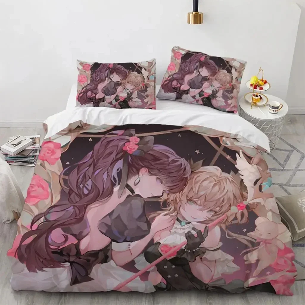 Exquisite Anime Cardcaptor Sakura Bedding Set,Duvet Cover Comforter Bed Set Quilt Cover Pillowcase,King Queen Twin Size Boys Gir