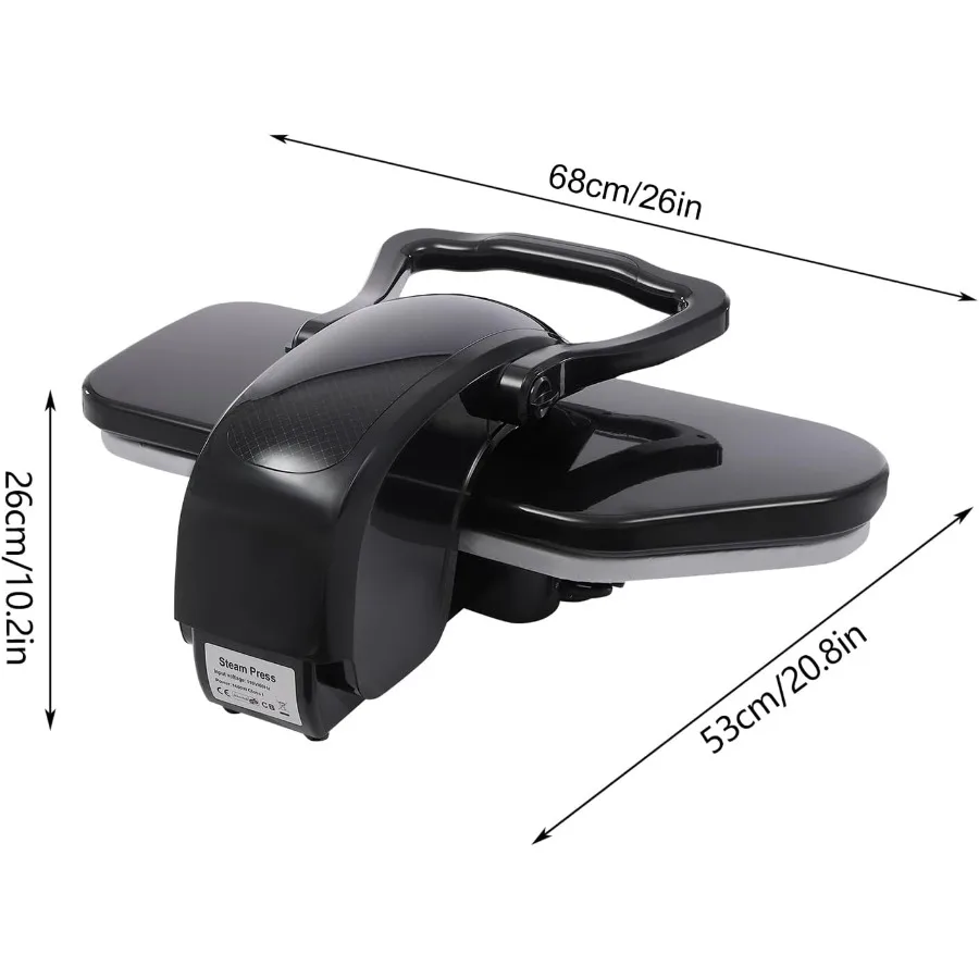 Inteligentna prasa parowa 1600W Profesjonalna cyfrowa prasa parowa z 5 funkcjami do tkanin, ekran dotykowy LED, sterowanie głosowe
