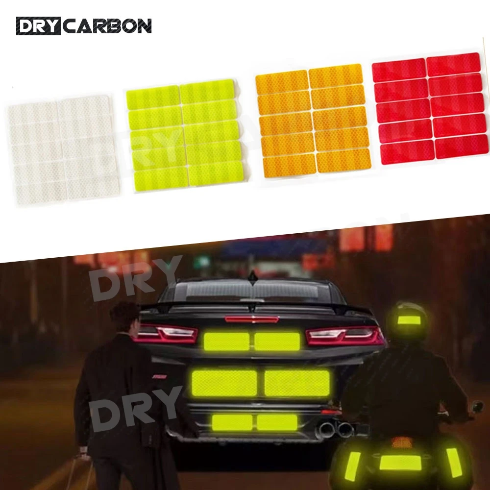 Reflective Car Door Stickers Safety Opening Warning Reflector Tape Decal Car Accessories Exterior Reflector Sticker 30*80mm