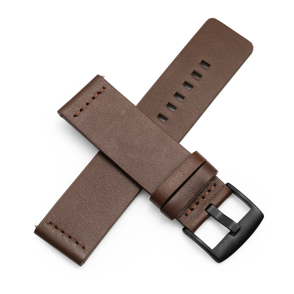 Pulseira de couro para Garmin Venu2 Plus, pulseira de pulso, Vivoactive 3, 4, 4S, Forerunner 245 645, 18mm, 20mm, 22mm