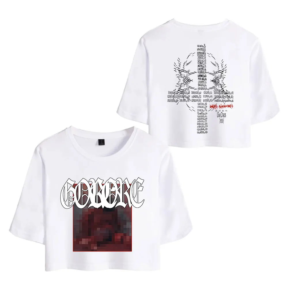 Ken Carson Vintage 90er Jahre Crop Top T-Shirt O-Ausschnitt Oversize Tops Damen Mode T-Shirt