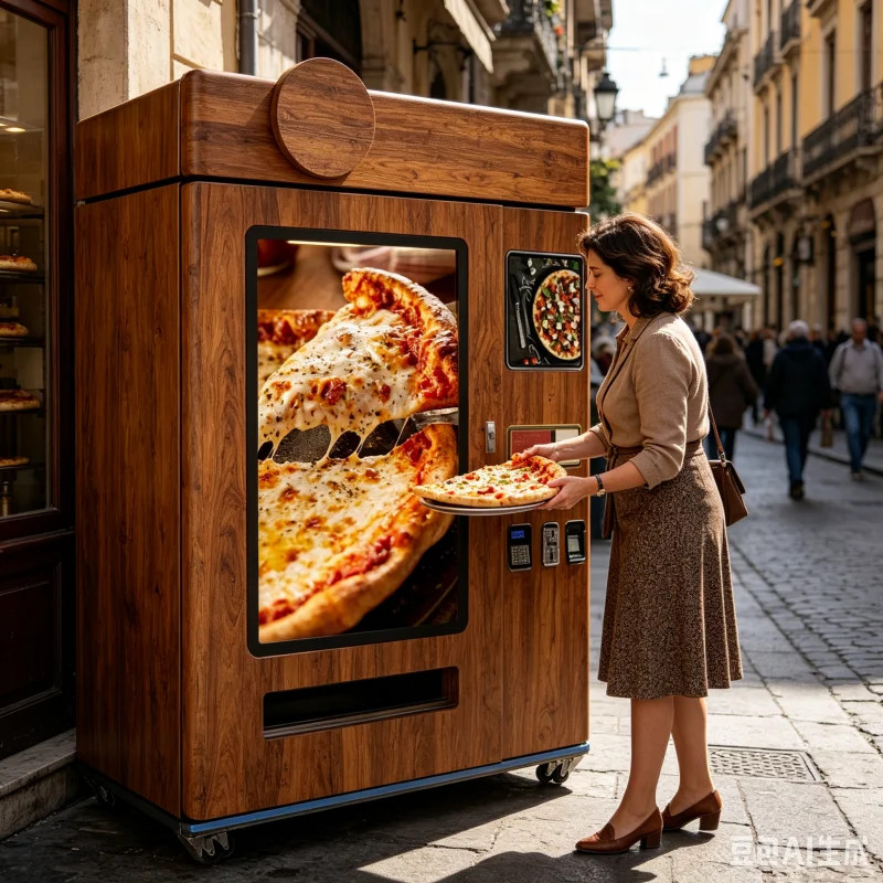 Reliable 24 7 Self Service Pizza Vending Kiosk With Built In Baking Oven Top Quality Commercial Food Machine Wholesaler