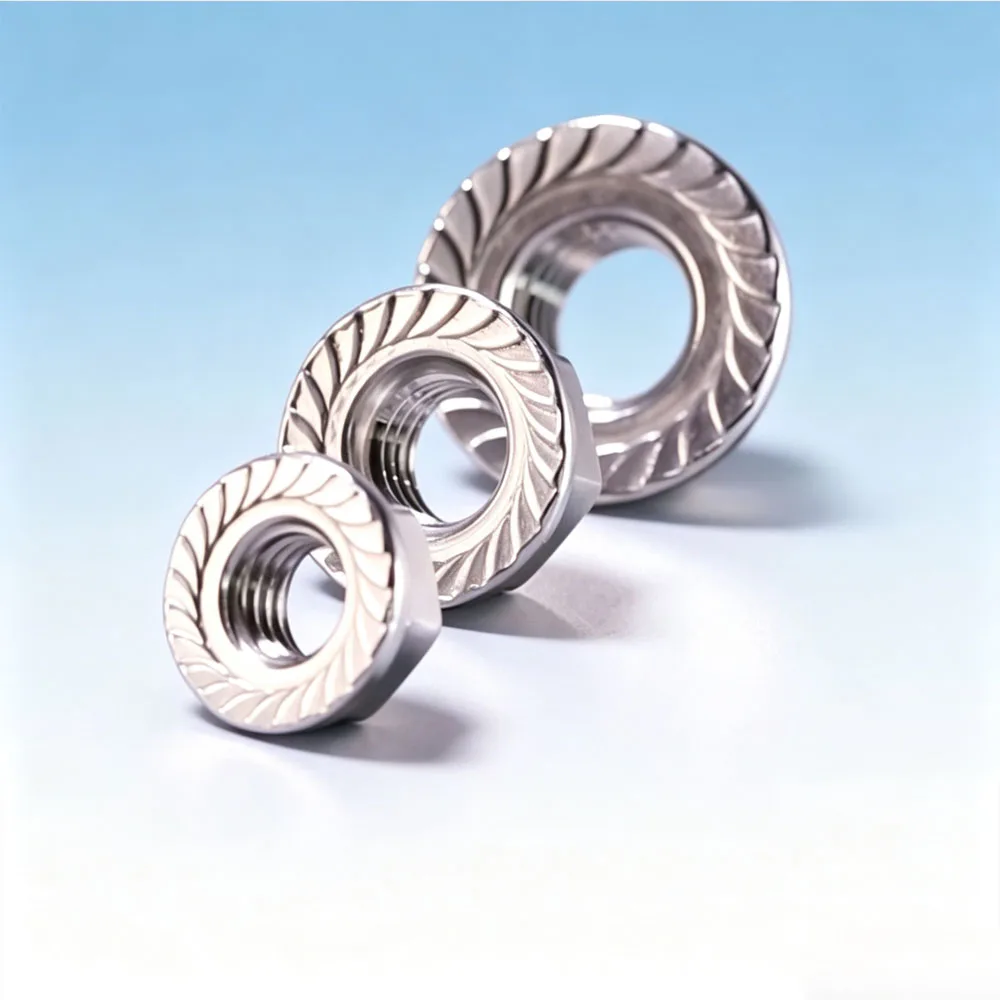 UNC UNF Serrated Hex Flange Spinlock Locknuts 6#‑32 8#‑32 10#‑24 1/2‑13, Vibration Proof 304/316 Stainless Steel Inch Lock Nuts