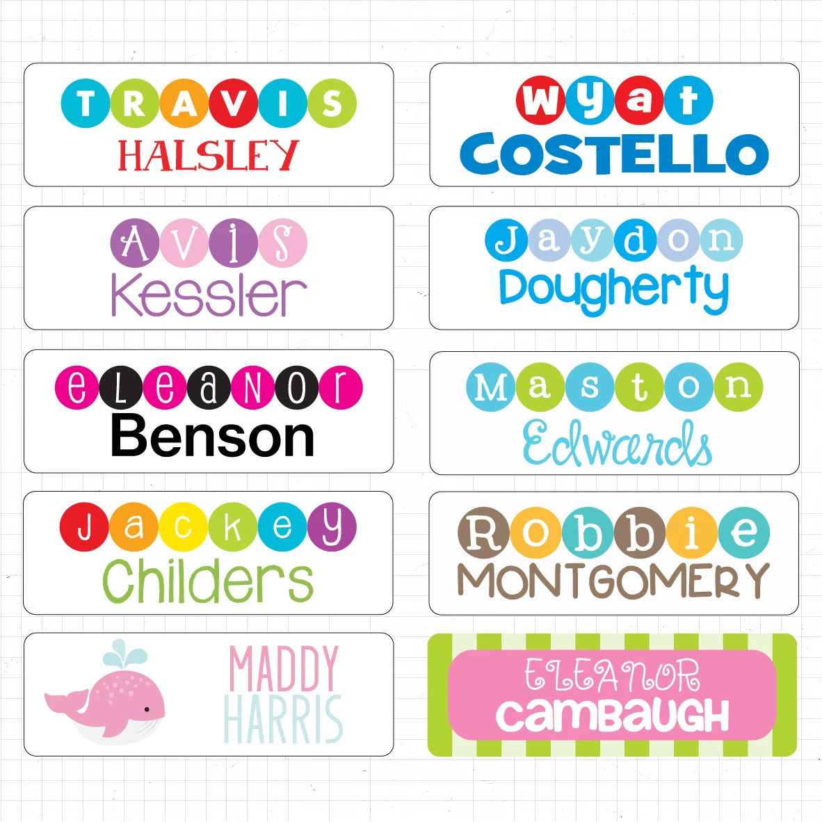 100pcs Waterproof Name Sticker Custom Label Color Student Supplies Daycare Summer Camp Kids Bag Bib Cup Business