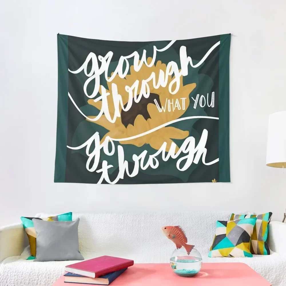 

Grow Through What You Go Through Tapestry Decoration Bedroom Room Decor Korean Style On The Wall Tapestry