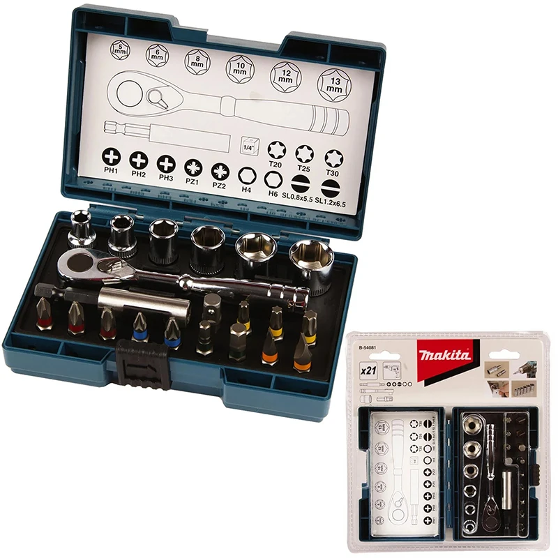 makita-b-54081-–-ensemble-de-21-embouts-de-vis-et-douilles-a-cliquet-avec-support-magnetique-–-accessoires-pour-outils-electriques-–-combinaison