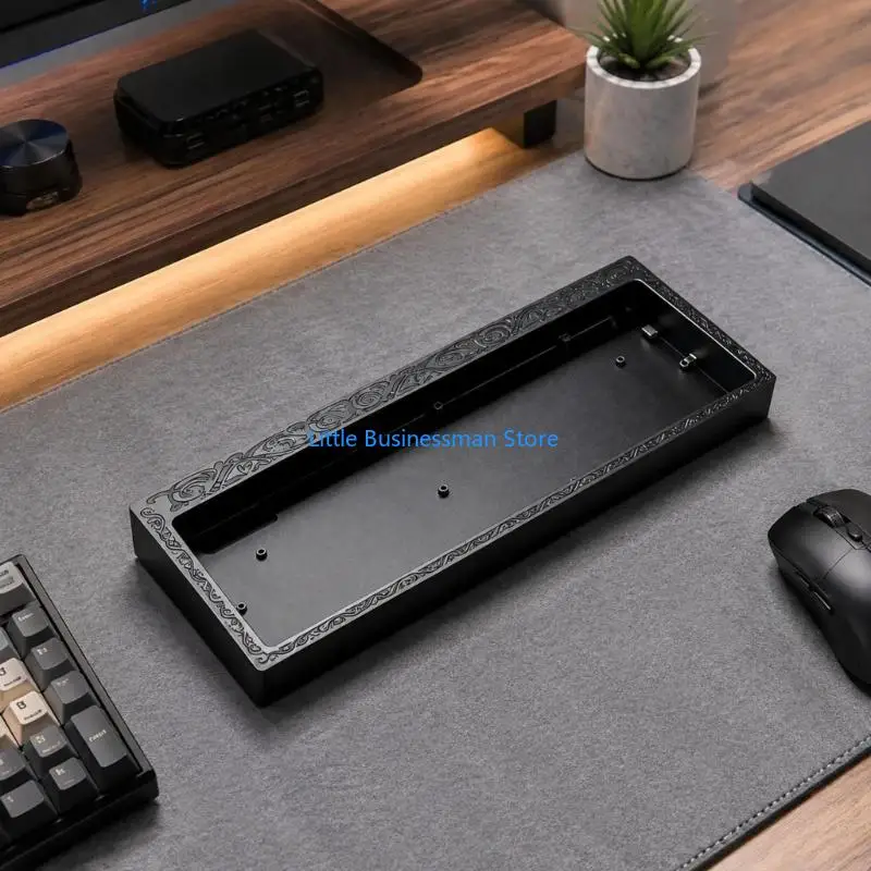 Kompaktes Tastaturgehäuse mit Metallgehäuse, erhöhtem Randdetail und Montagepfosten für die mechanische Tastatur EV63 GH60 M76A – Detail 9