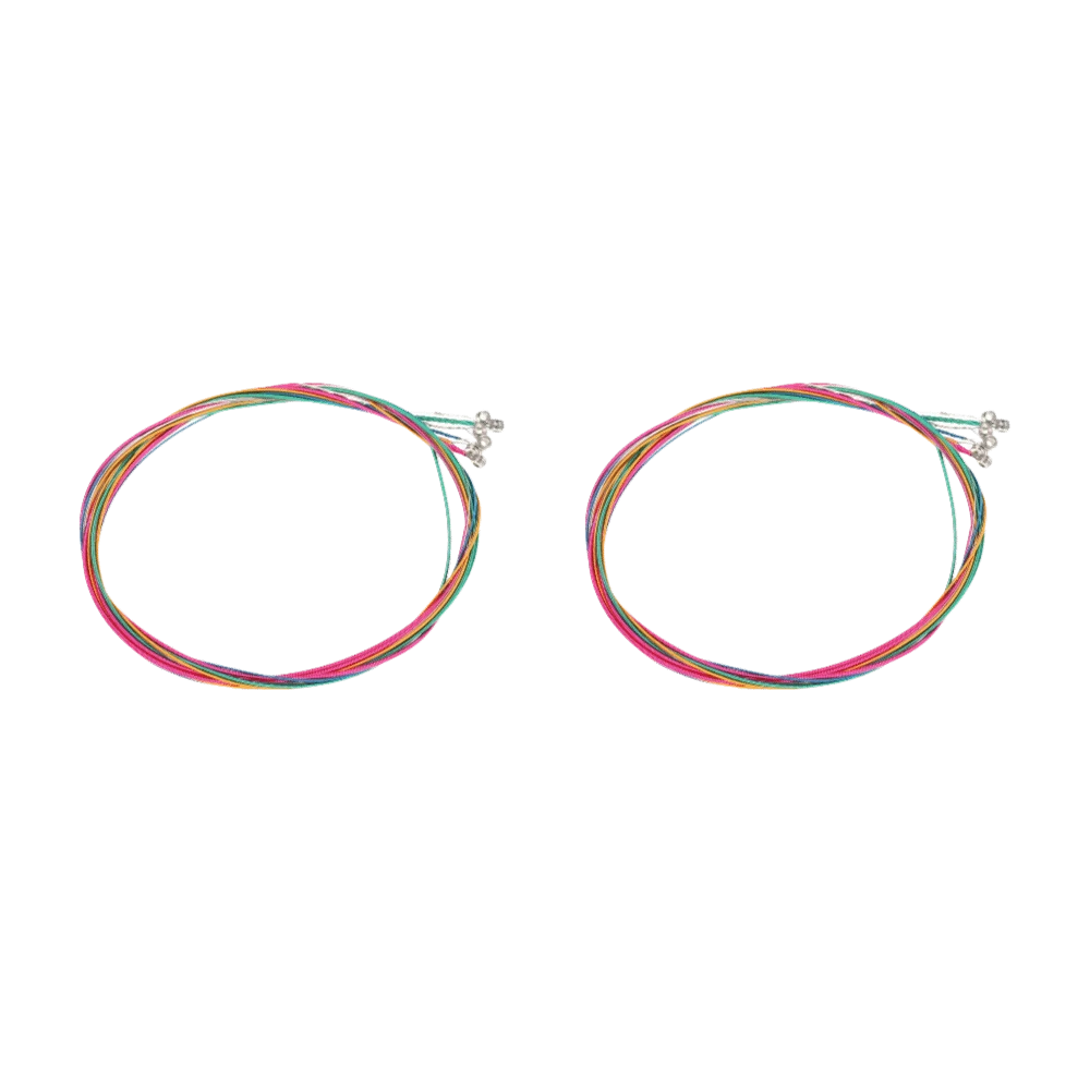 2Sets Colorful Acoustic Guitar Strings Alloy Smooth And Stable Tuning Guitar String Set Replacement Guitar Strings