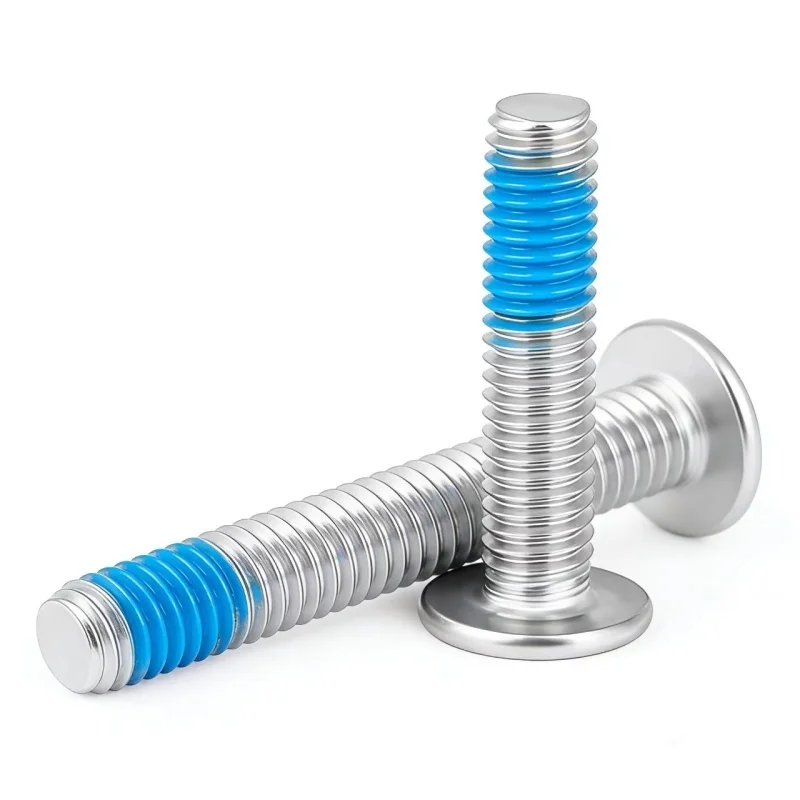 50 Pieces M5 M6 M8 Stainless Steel Thin Head Flat Head CM Hex Socket Anti-Fall Screw Adhesive and Anti-Loosening Coated Screw