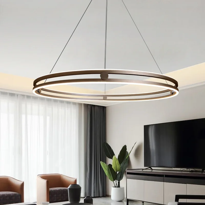 Nordic Minimalist Living Room Chandelier Italian Designer Model Bedroom Study Dining Room Circular Luxury Pendant Light