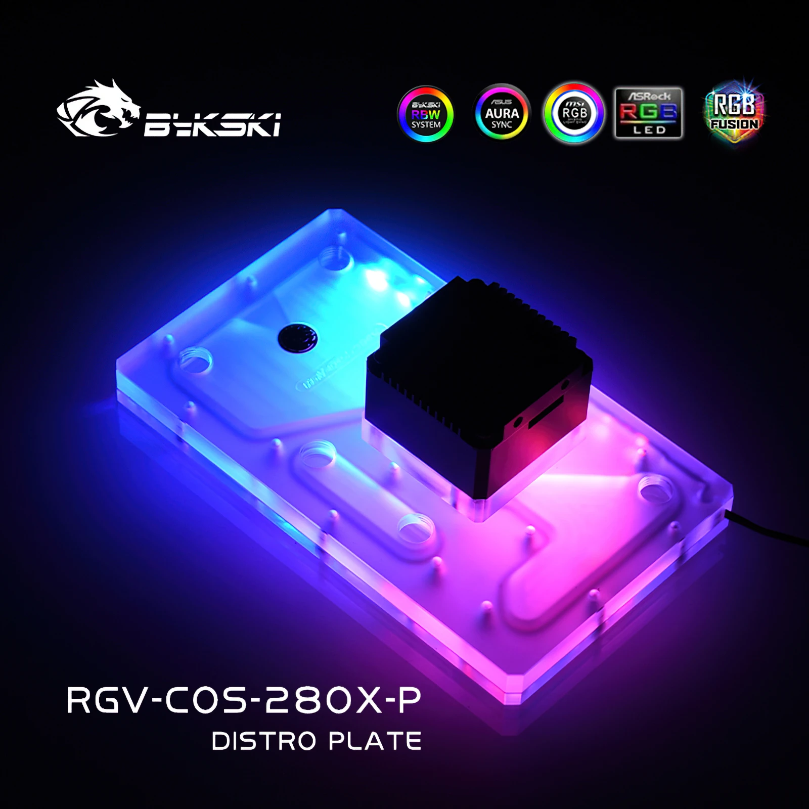 Bykski RGB Distro Plate Reservoir for CORSAIR 280X Chassis RGV-COS-280X-P