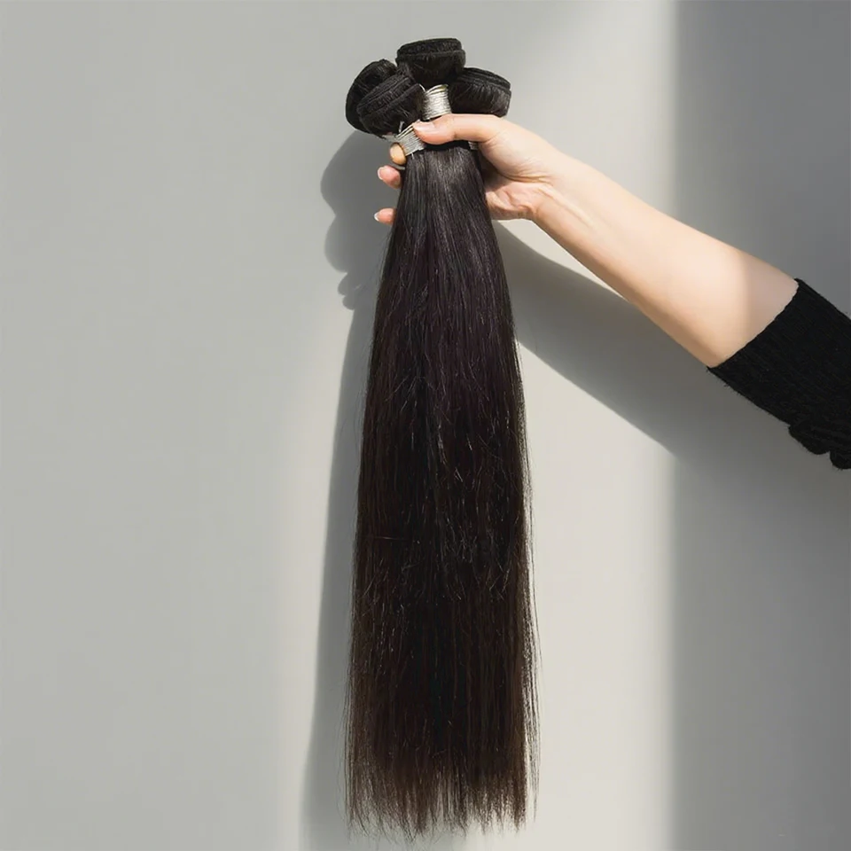 

12A Прямые пучки человеческих волос 100% человеческие волосы 15A 32 дюйма 1 3 4 пучка Необработанные наращивания Бразильские необработанные пучки для женщин