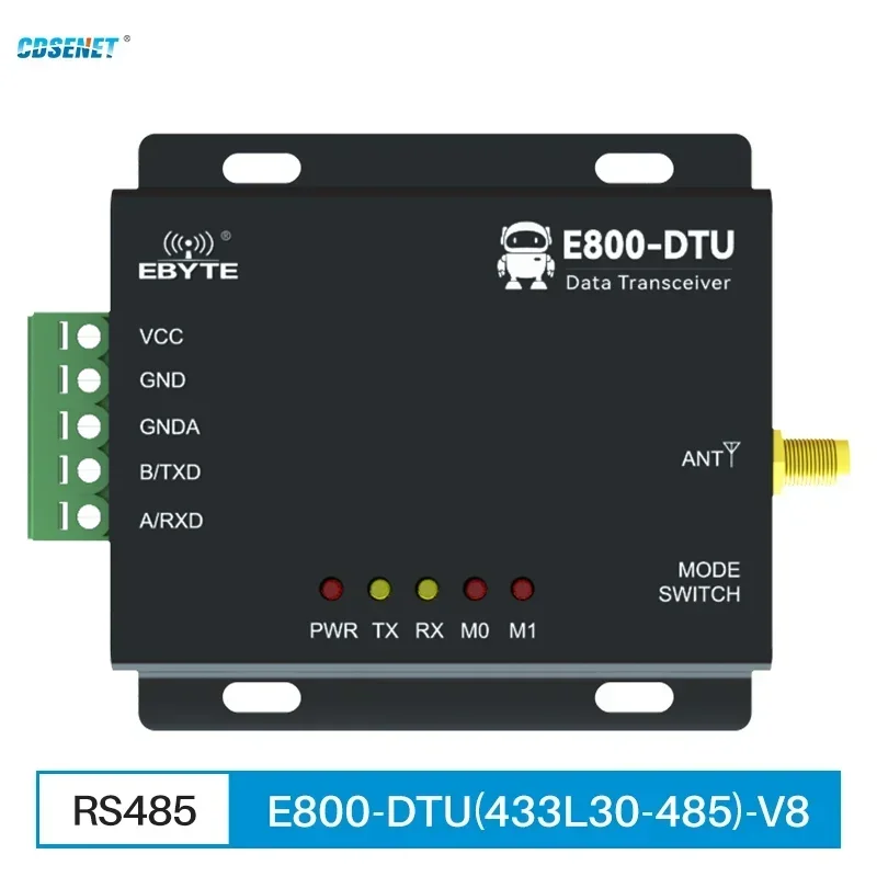 433MHz RS485 Industrial Wireless Digital Radio 30dBm Long Distance 5KM CDSENET E800-DTU(433L30-485)-V8 Low Power SMA-K LoRa