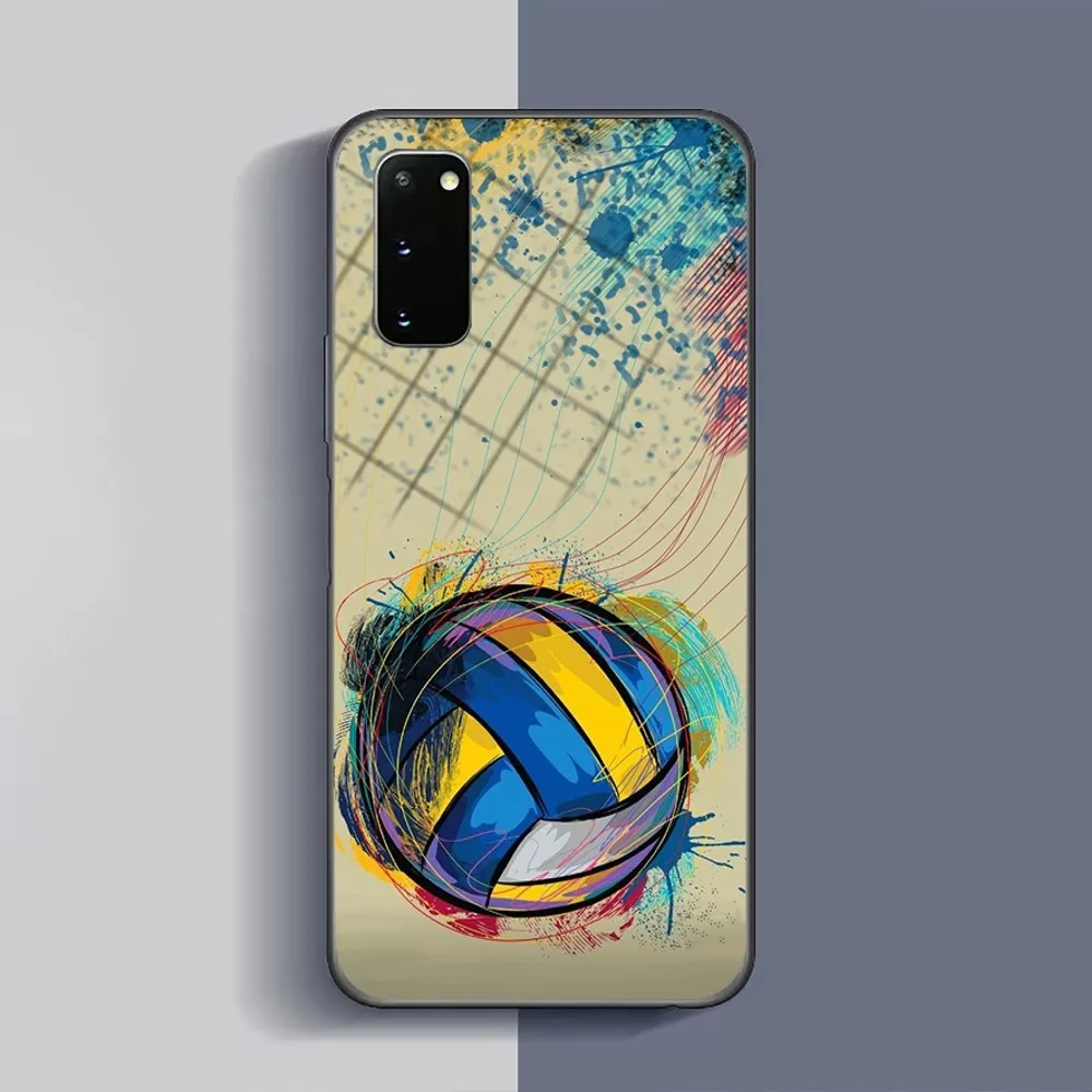 Volleyball Art Sports Phone Case For Samsung Galaxy A52 A12 A51 S21 Edge S22ULTRA S23 S20LITE Plus Ultra Black Cover