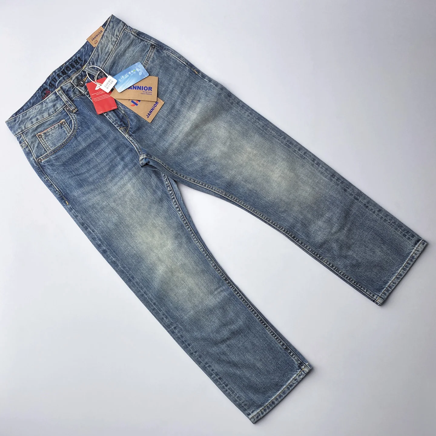 

Хлопковые повседневные джинсы прямого кроя для мужчин, свободные джинсовые брюки на все сезоны, удобные, мягкие, стильные, модные молодежные джинсы