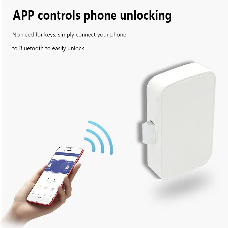 Kunci Laci Pintar Bluetooth Tuya APP untuk Lemari Arsip Rumah, Kunci Elektronik Furnitur Laci, Kunci Tersembunyi Tanpa Kunci Nirkabel