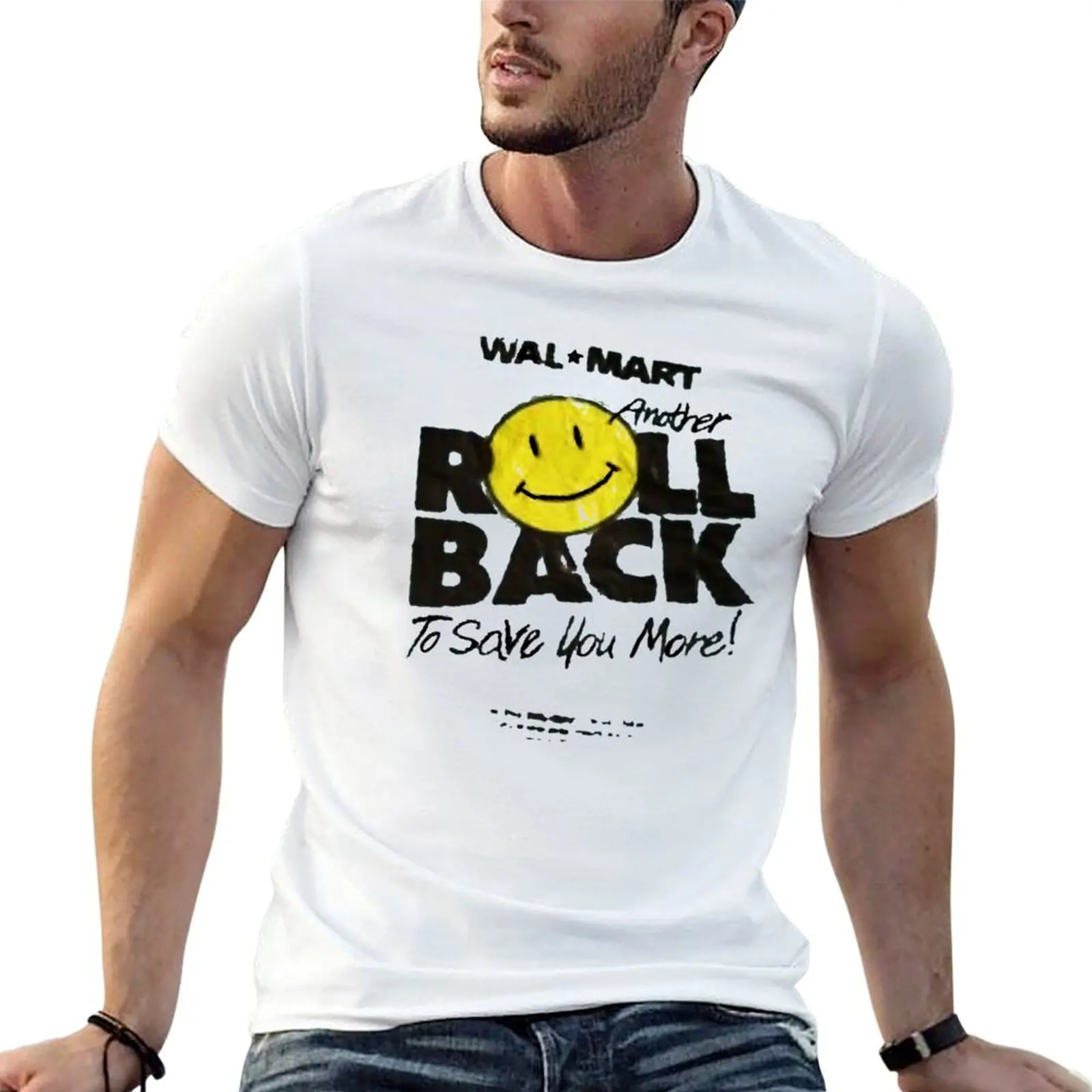 تي Walmart طباعة 100% تي شيرت خلفي لفة قميص مخصص تي شيرت قطني