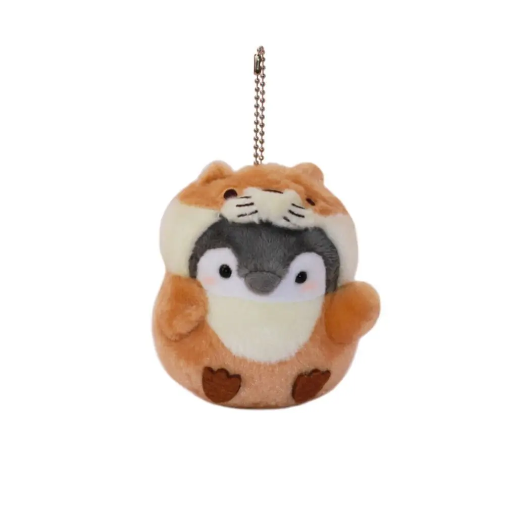 Cute Cartoon Cross-dressing Penguin Doll Keychains Plush Kids Gift Bag Pendant Small Backpack Charm Stuffed Animal Keyring