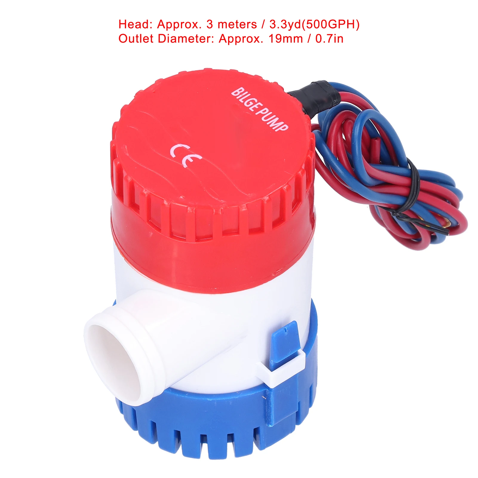 12V 24V 350/500/750/1100GPH bilgepomp, DC, semi-automatische schakelaar, elektrische kleine dompelpomp voor afvoer, levert stroom.