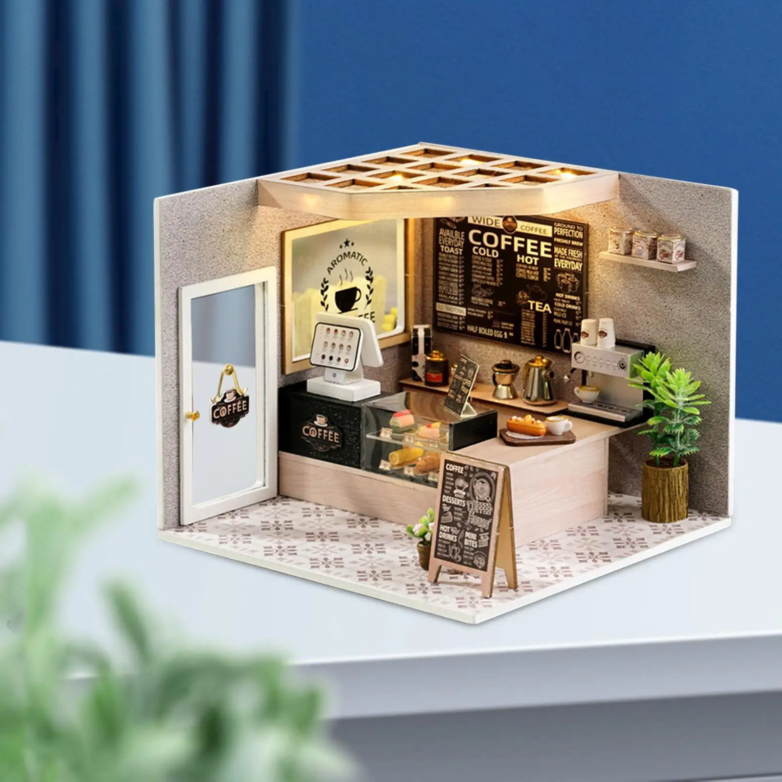 Dollhouse DIY Dollhouse with Lights DIY Mini Wooden Ornaments for Adults Friends