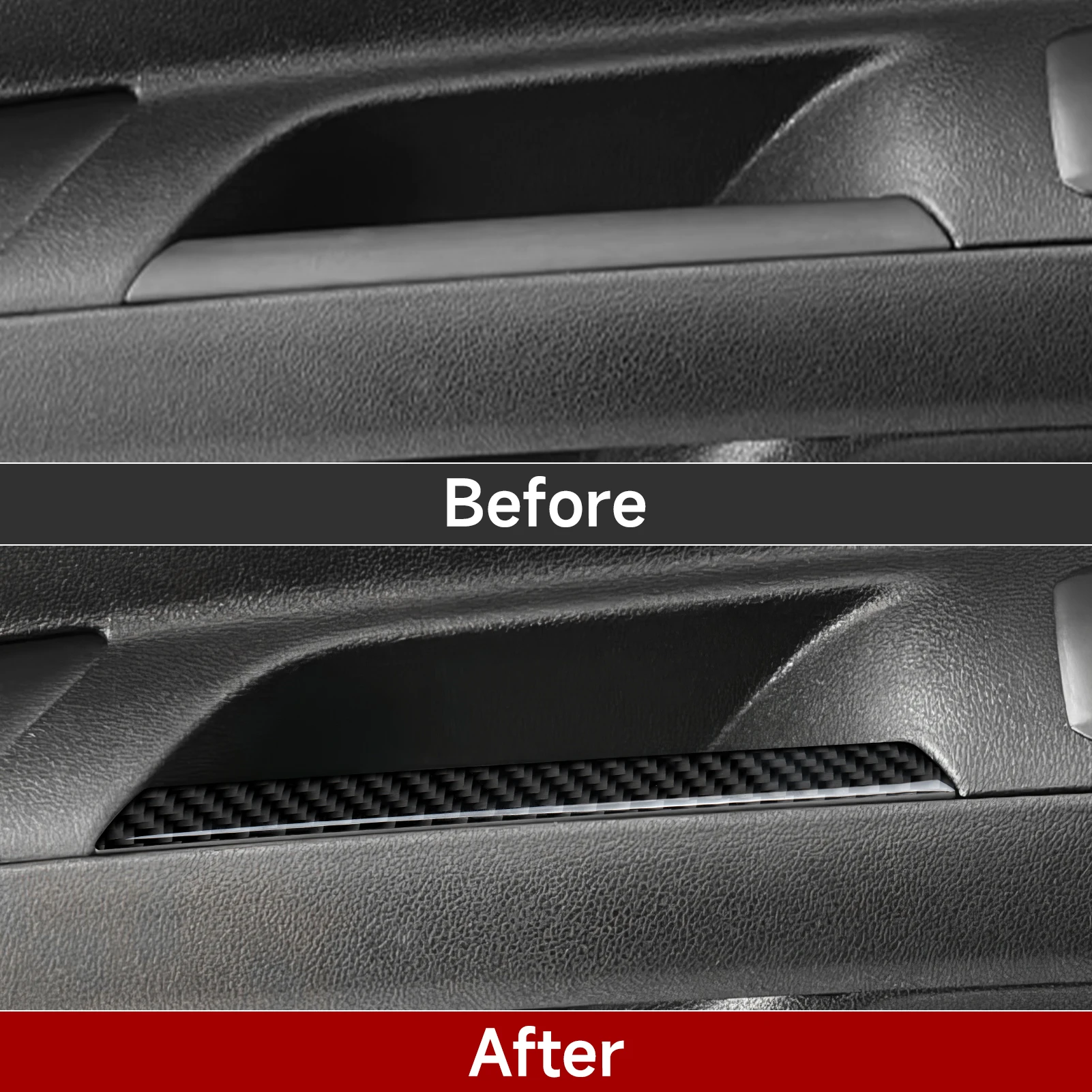 Kohlefaser-Innenaufkleber. Dekorative Autotürleisten. Für Opel Combo E / Vauxhall Combo Für Toyota ProAce City Zubehör. – Detail 3