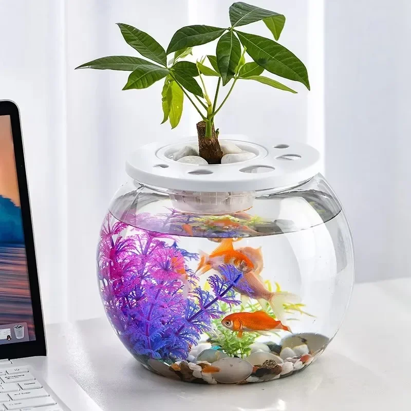 Goldfish Turtle Tank Multi-Scene Suitable Fish Tank Office Desktop 25W Plastic Fish Tank 220V Small Office Living Room Coffee