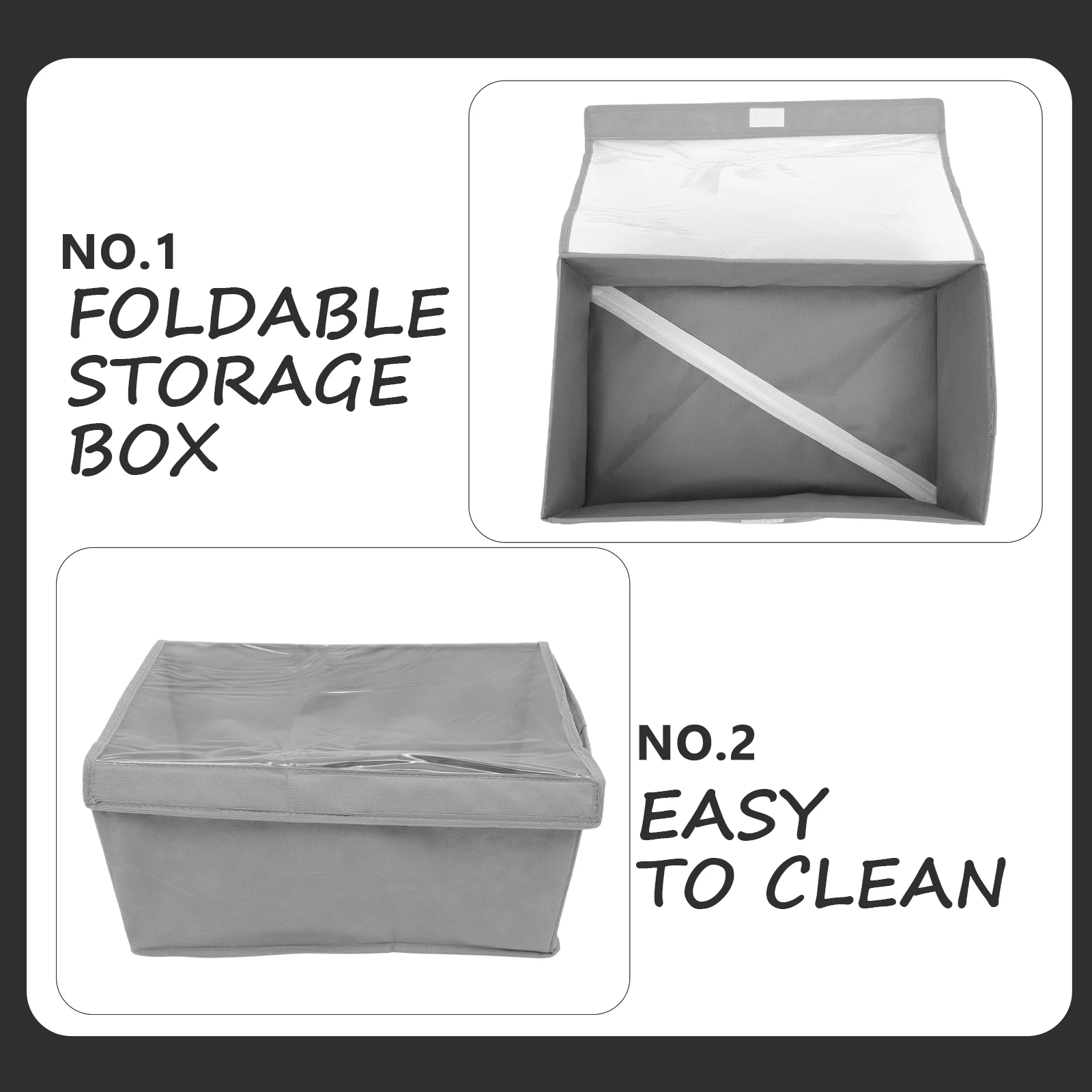 

Foldable Fabric Storage Box 40x25x20 Gray 25L Clothes ganizer Container Wardrobe Closet Shoe Bin Large Capacity Bedroom Tidy