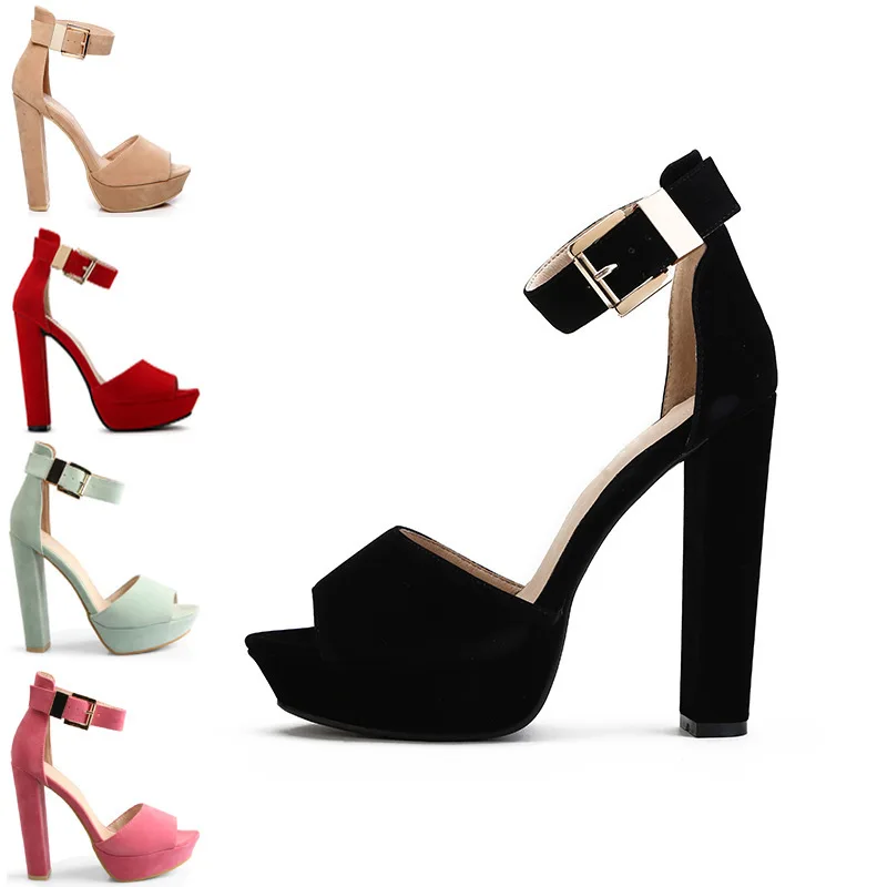 TIMETANG Women Summer Sandals Colorful Peep Toe Party Dress Shoes 14CM Ultra High Heels Ankle Buckle Strap Pumps Size 35-42
