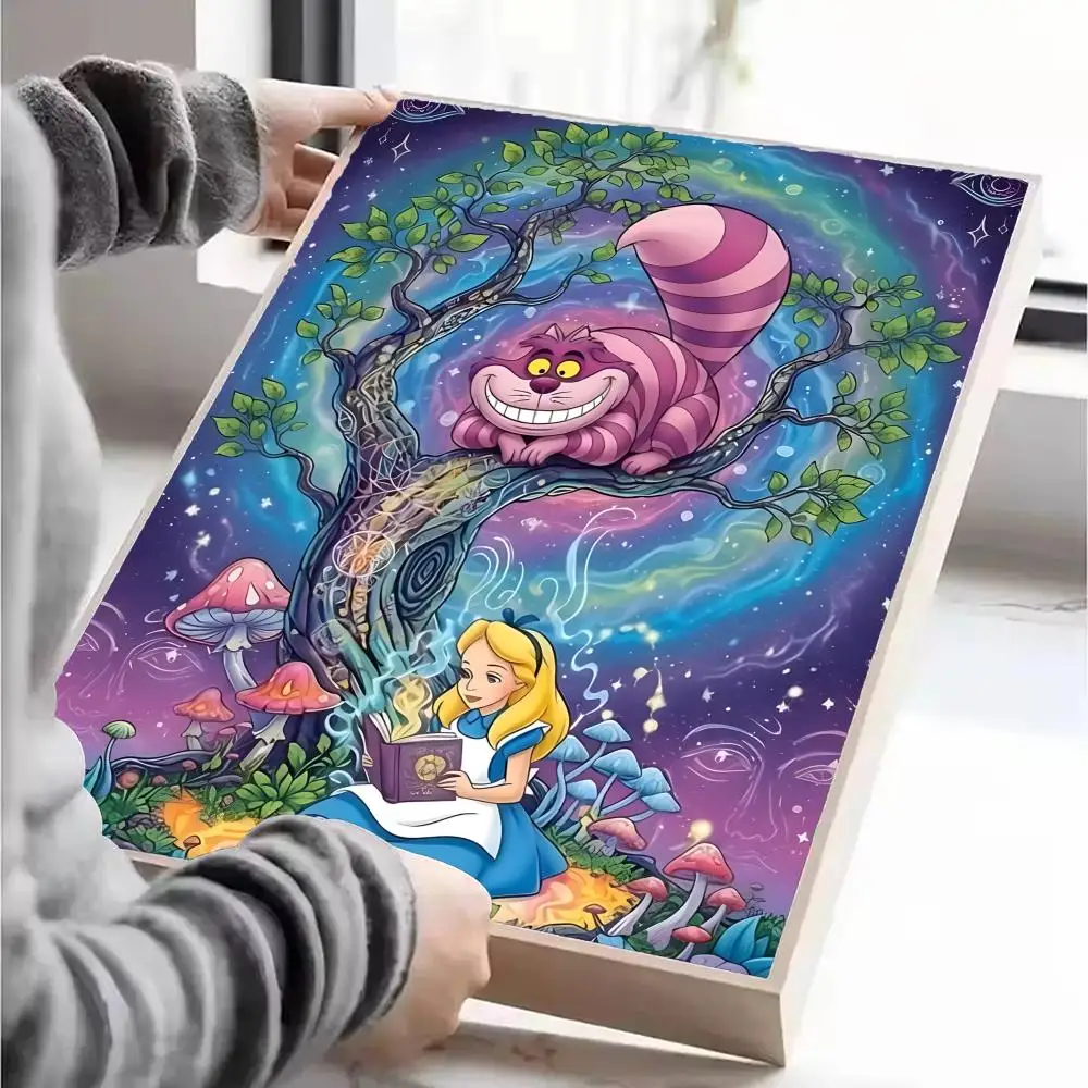 A-Alice's Adventures In Wonderland Poster Self-adhesive Art Waterproof Paper Sticker Coffee House Wall Decor view 6